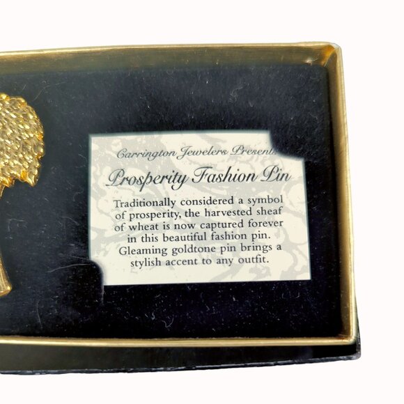 Carrington Jewelers Presents Prosperity Fashion Pin Gold Harvest Sheaf of Wheat - Picture 3 of 4